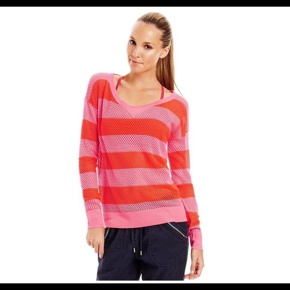 Lorna Jane Willow Mesh Pink Orange Sweater Small - Picture 9 of 9